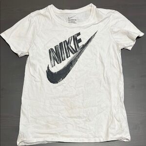 Nike White Tee with Black Swoosh